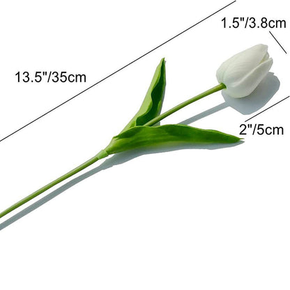 Bulk 20Pcs Silk Tulips  Artificial Flowers Bendable Stem for Mother's Day  Wedding Centerpiece Home Decor Wholesale
