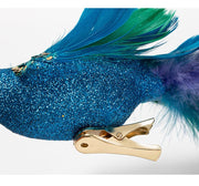 Artificial Long Tail Blue Peacock Ornaments 12 Inch 6 Pcs Christmas Hanging Decorations
