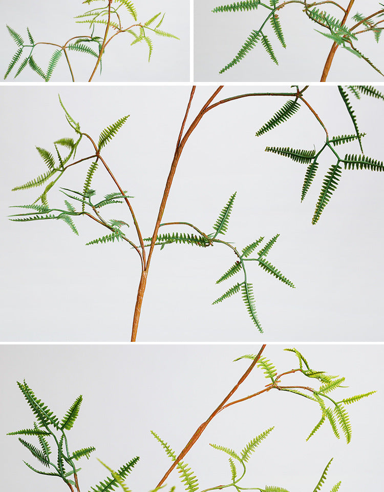 Single Stem Artificial Fern Leaf Plant, 47" Tall, Realistic Plastic Foliage for Home Decor, Wedding Arrangements, and Commercial Displays