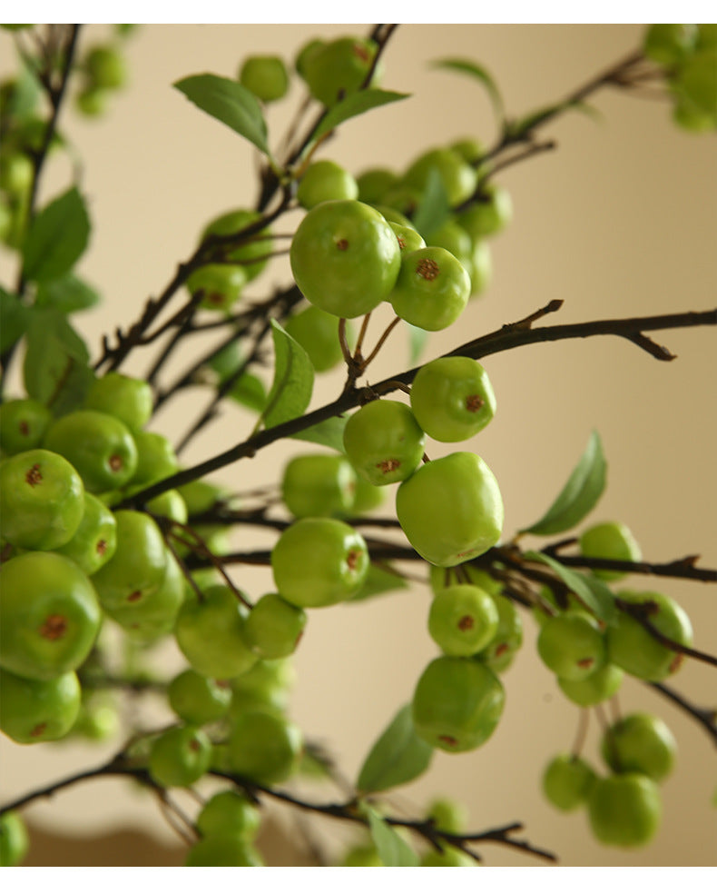Artificial Crabapple Stem with 36 Blooms, 41" Long Single Branch Faux Silk Floral, Rustic Decor for Home Wedding Centerpiece