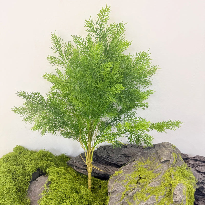 Artificial Asparagus Fern Bush, Plastic Pine Needle Grass Greenery, Faux Plant for Home, Office & Display