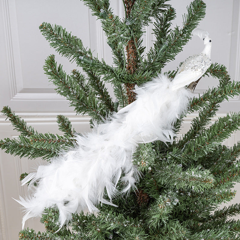 Artificial Peacock Feather Christmas Ornaments Bulk, Natural Feather Crafts for Xmas Tree Decor, Wholesale Quantity