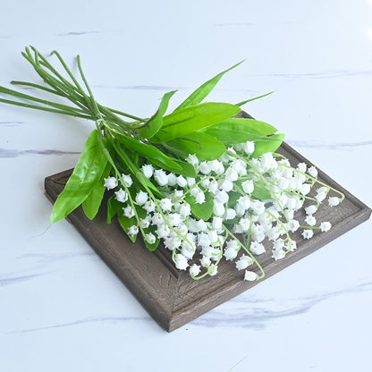 Bulk 12PCS Lily of the Valley Bridal Bouquet UV Resistant Silk Flowers for Outdoor Wedding Arch Spring Mothers Day Decor Wholesale