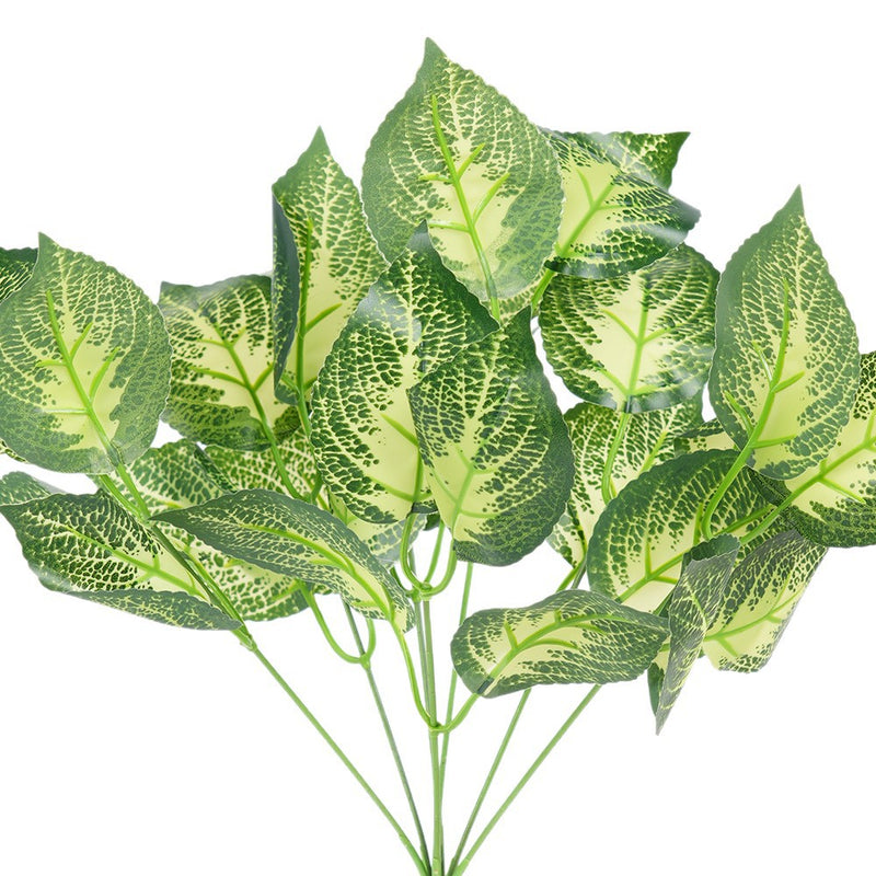 Single Stem Artificial Perilla Plant, 14" Plastic Bush, Realistic Green Leaves for Home Decor, Wedding, and Event Styling