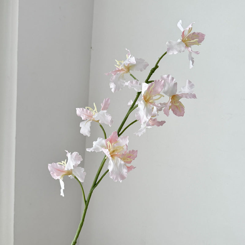 Artificial Iris Flower Bush with 9 Blooms, Silk-Like Fabric, 37" Tall, for Weddings, Home Decor, and Events