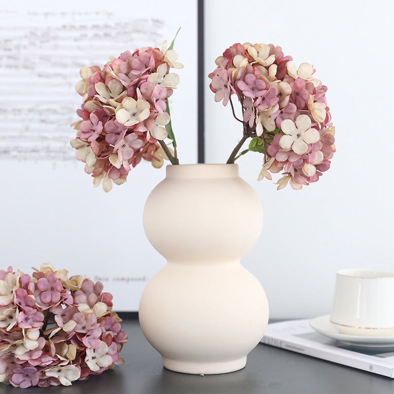 Artificial Hydrangea Single Stem, 1 Bloom, Faux Silk Fabric, Autumn Tones, for Wedding, Home & Window Display