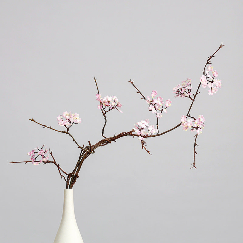Artificial Cherry Blossom Branch, 34" Bush with Flexible Stems for Home Decor, Wedding, and Event Styling