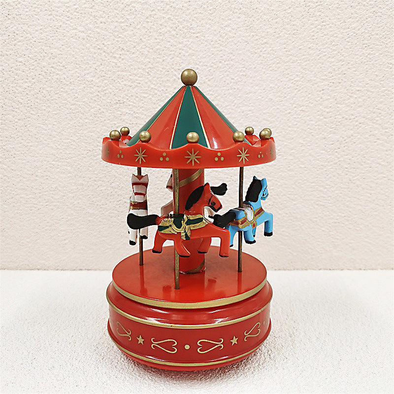 Christmas Carousel Music Box with 4 Moving Horses, Festival Ornament Toy, Bulk Wholesale