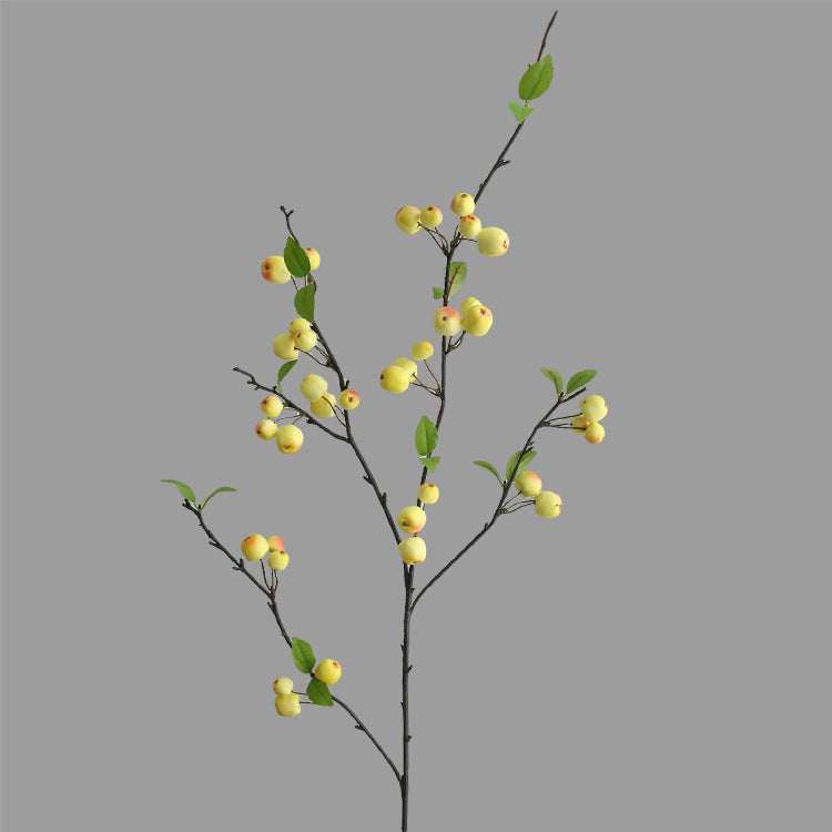 Artificial Crabapple Stem with 36 Blooms, 41" Long Single Branch Faux Silk Floral, Rustic Decor for Home Wedding Centerpiece