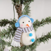 10 Pcs Christmas Snowman Doll Ornaments with Scarf and Hat, Holiday Tree Charms Decorations