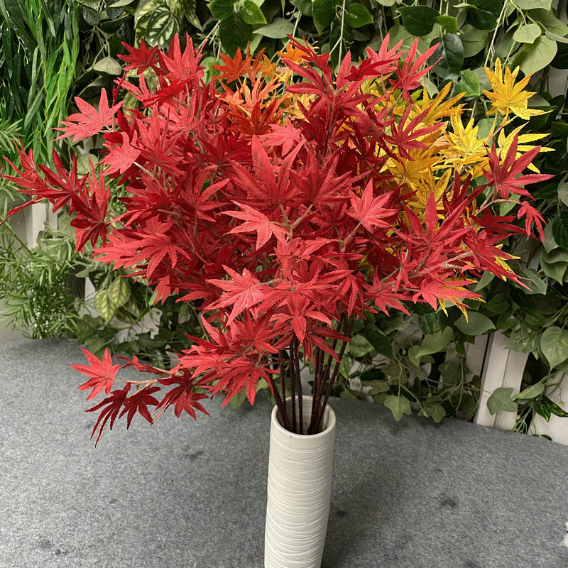 Single Stem Artificial Maple Leaf Branch, 38 Blooms, 39" Tall, Silk-Like Fabric, Perfect for Weddings, Home Decor, and Events