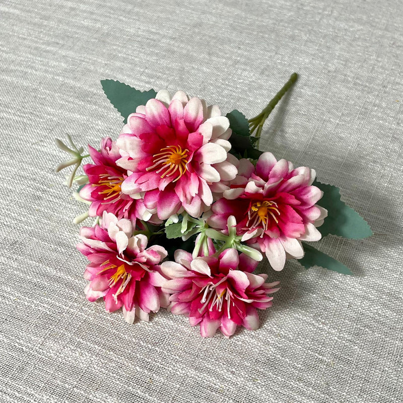 Artificial Cosmos Flower Bush with 5 Blooms, Faux Silk-Like Fabric, Rustic Floral for Wedding, Home Decor & Window Displays