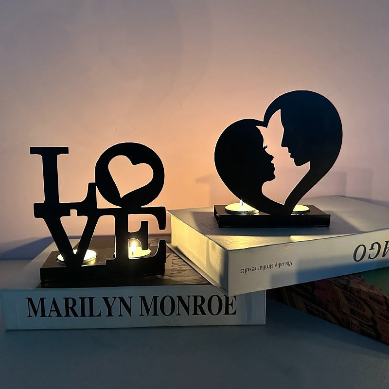 Letter Shaped Metal Candle Holders (5 Styles) – Wedding & Valentine’s Decor Accents