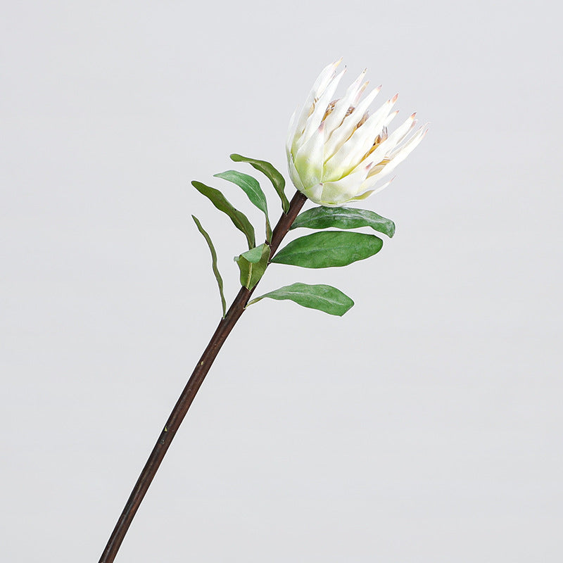 Single Stem Artificial King Protea Flower, 22" Tall, Plastic, Indoor Decor for Home, Weddings & Events