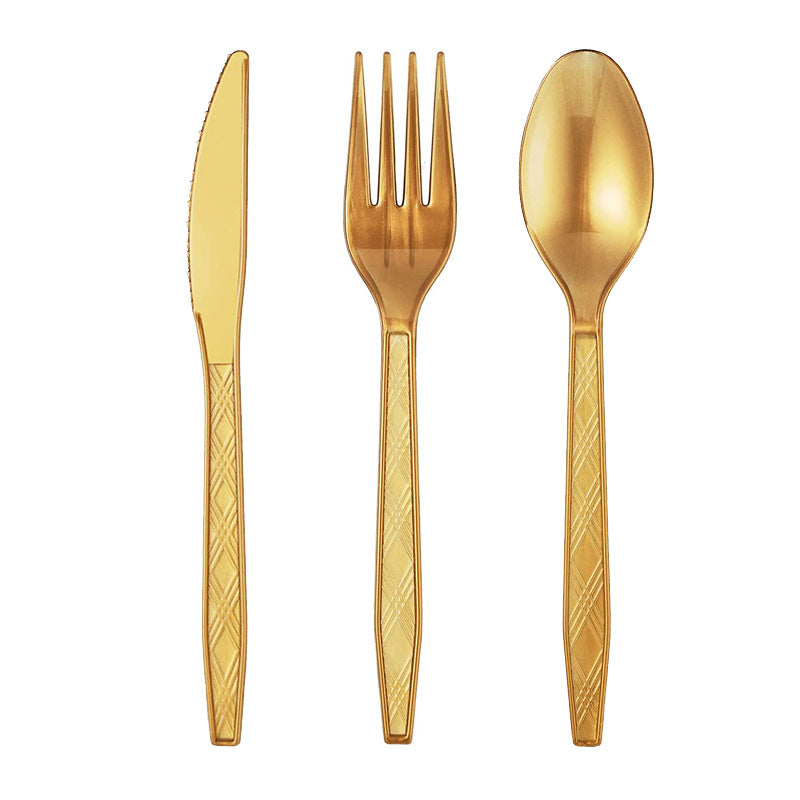 Bulk 60 Pcs Disposable Tableware Set Plastic Colored Knives Forks Spoons Set Wholesale