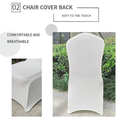 Bulk 30PCS Premium Spandex Chair Covers 4 Way Stretch Elastic Protectors for Wedding Receptions Banquet Halls & Party Events Wrinkle Free Waterproof Fabric with Anti-Slip Band Fits Most Folding Chairs Wholesale