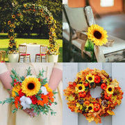 3.5 Inch Artificial Silk Sunflower Heads Bulk Wholesale