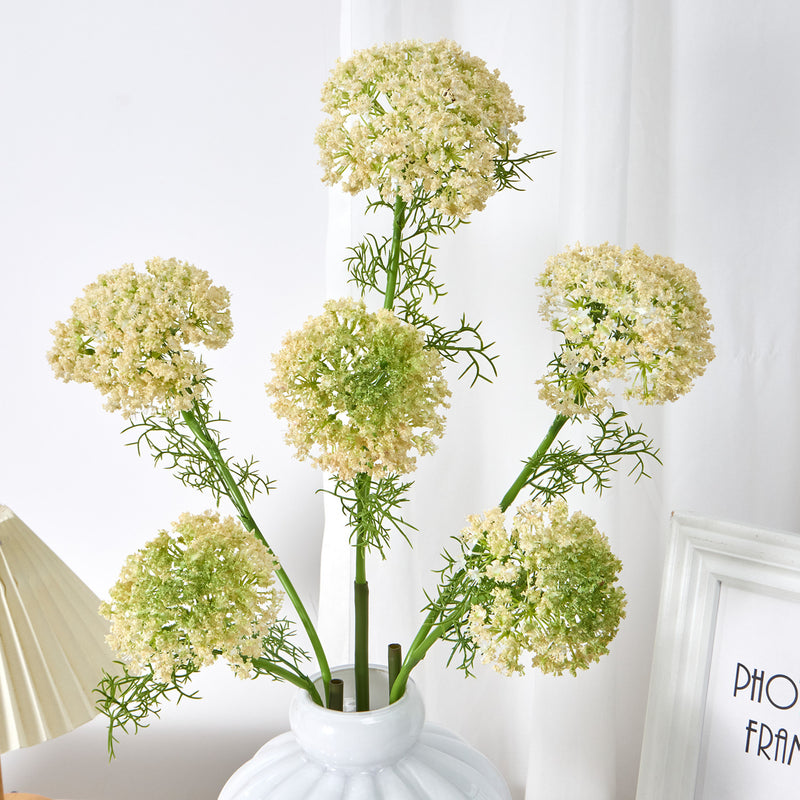 Artificial Lace Flower Bush with 2 Blooms, 29 Inches, Modern Style for Weddings, Home Decor, and Events