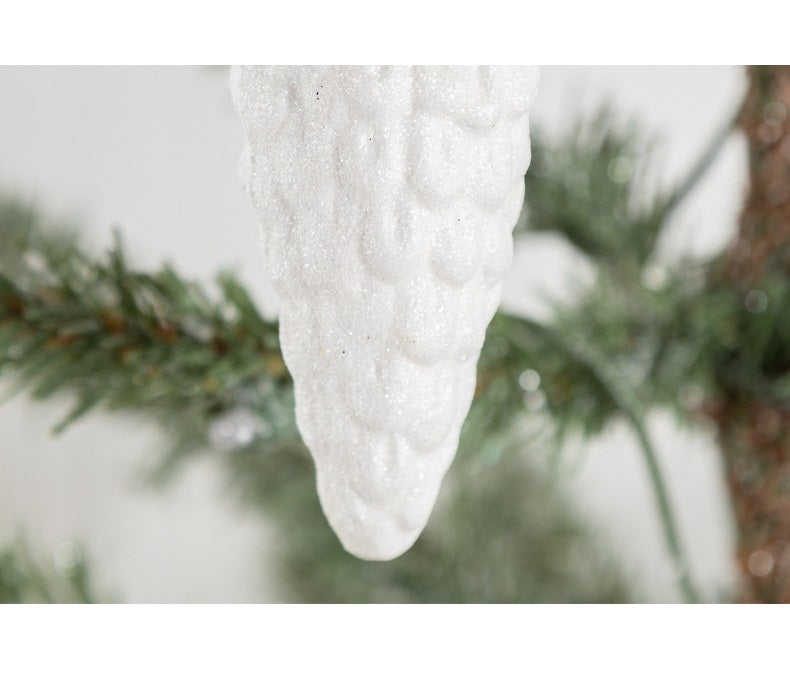 Christmas Ornaments Icicle Santa Glass Hanging Decorations with Chain for Xmas Tree, Bulk Wholesale Set
