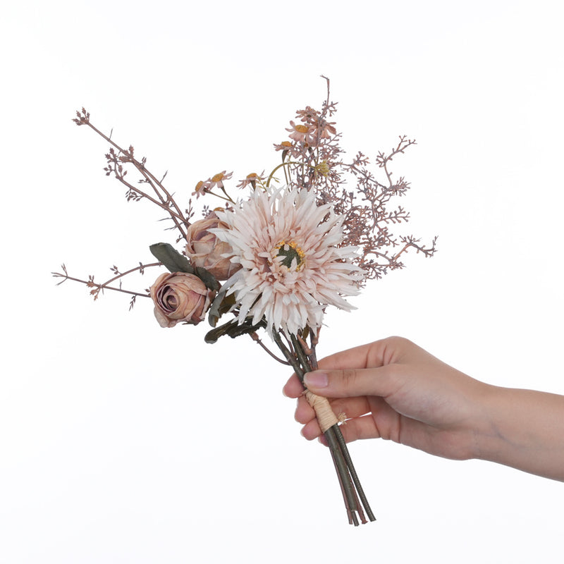 Artificial Peony Bouquet, 3-Bloom Silk-Like Flower Arrangement, 13" Tall, for Home Decor, Weddings & Events