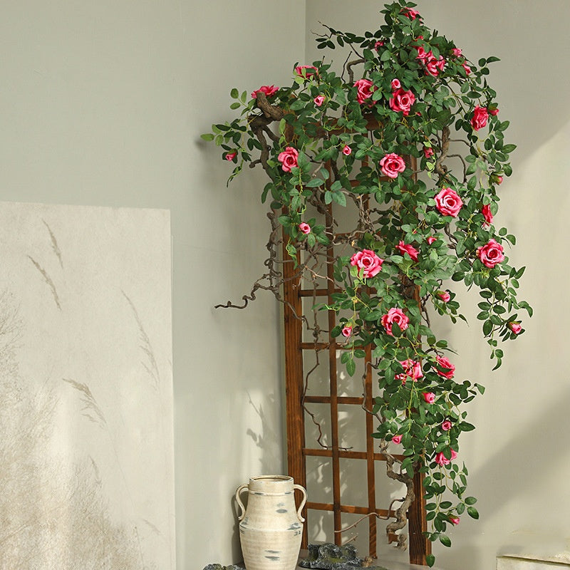 20 Inch Artificial Rose Rattan Hanging Flower Garland, 1 Pc