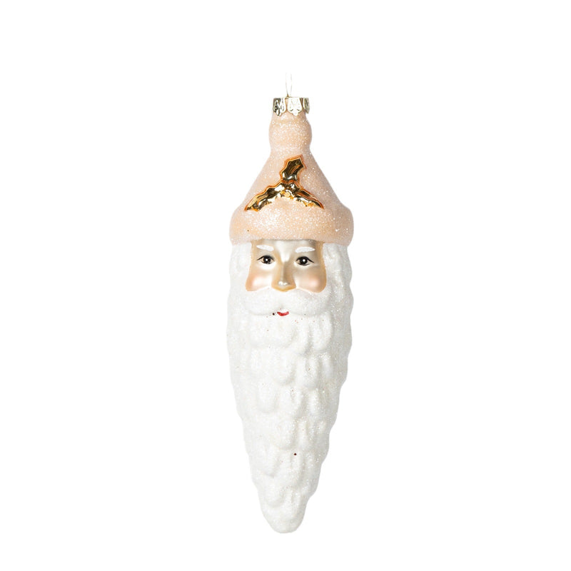 Christmas Ornaments Icicle Santa Glass Hanging Decorations with Chain for Xmas Tree, Bulk Wholesale Set