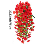 Premium 2 Pcs Morning Glory Vines Silk Flowers UV Resistant Waterproof Wedding Arch Backdrops Hanging Baskets Indoor Outdoor