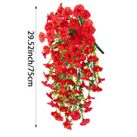 Premium 2 Pcs Morning Glory Vines Silk Flowers UV Resistant Waterproof Wedding Arch Backdrops Hanging Baskets Indoor Outdoor