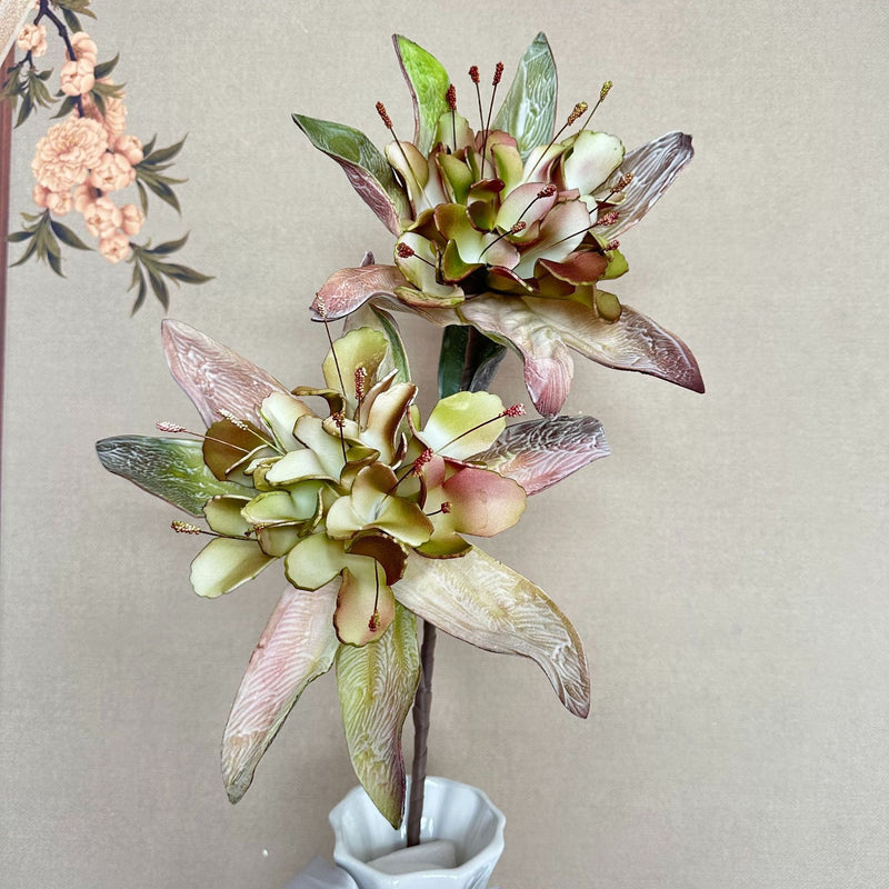 Artificial Wildflower Single Stem with 2 Blooms, 37" Tall Foam Floral for Home Decor, Weddings & Commercial Displays