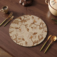 Heat-Resistant Round Placemats (13"x13") - Waterproof Oil-Proof Thickened Chinese Style Table Mats for Dining & Hotel