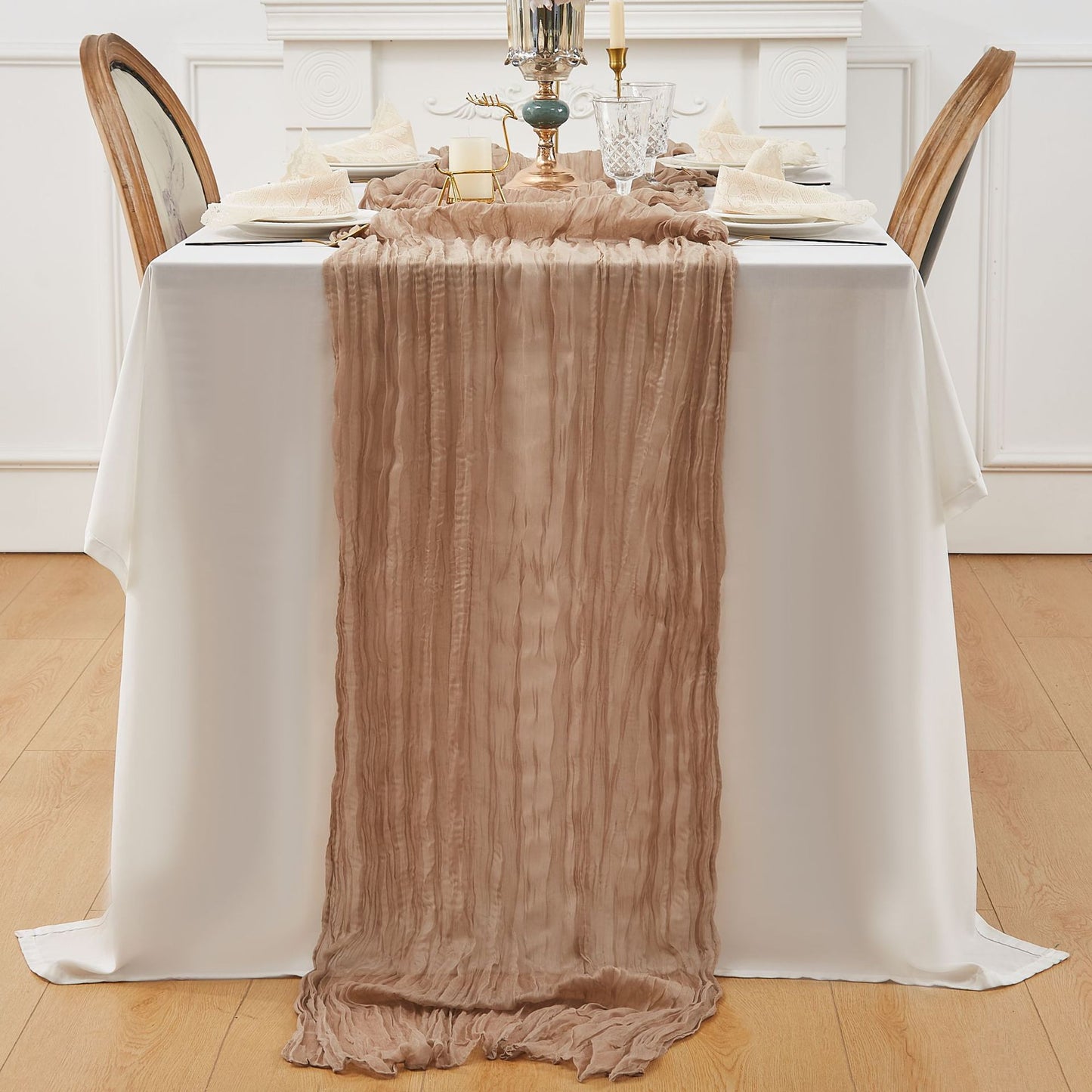 Bulk Cheesecloth Table Runner 2025 Boho 35" Breathable Organic Cotton Table Decor for Summer Wedding Bridal Shower Boho Party Wholesale