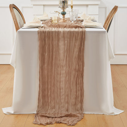 Bulk Cheesecloth Table Runner 2025 Boho 35" Breathable Organic Cotton Table Decor for Summer Wedding Bridal Shower Boho Party Wholesale