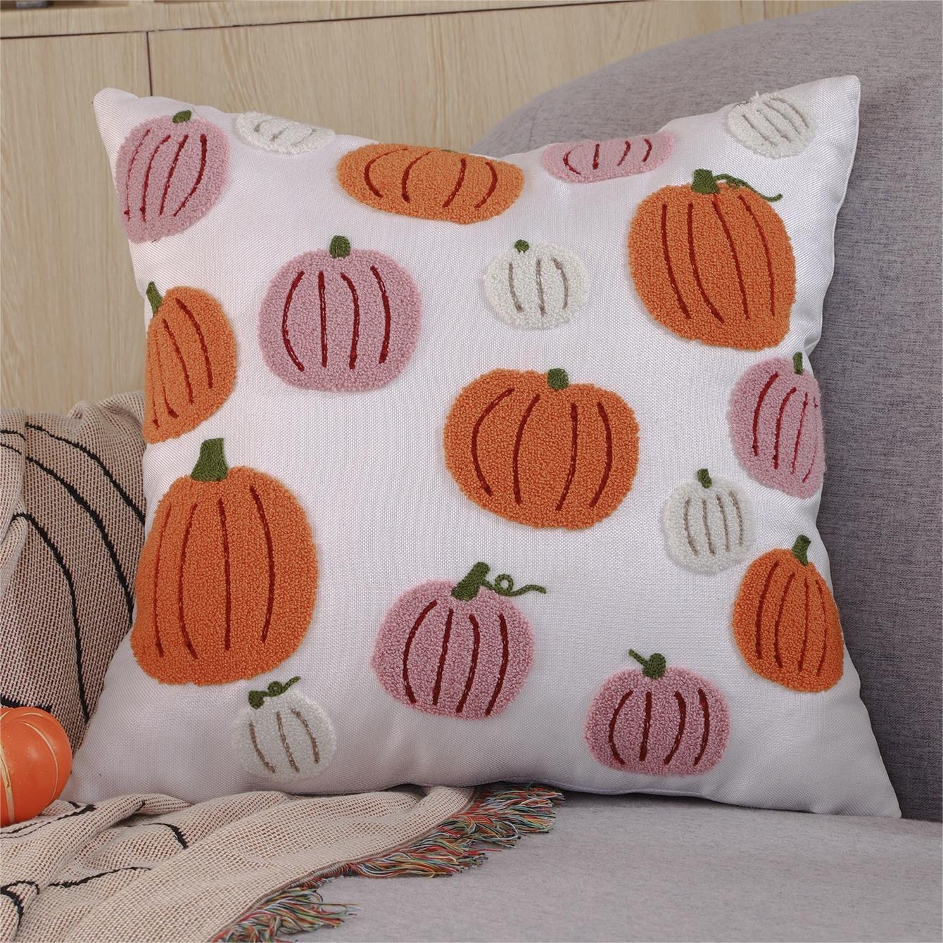 Bulk Halloween Pumpkin Embroidered Cushion Cover Sofa Decor Halloween Party Supplies Wholesale