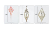Bulk Christmas Glass Ornaments 12 Pcs Sparkle Helical Drop Decorations for Christmas Tree