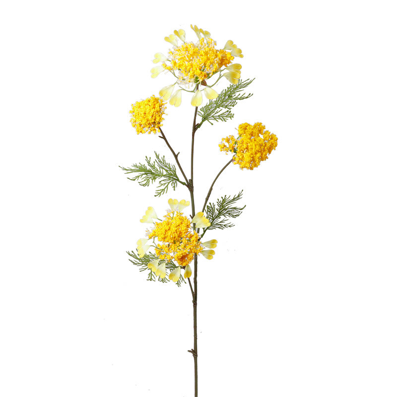 Artificial Dandelion & Snowball Flower Stem, 38" Tall Single Branch with 4 Blooms, Realistic Silk Floral for Wedding Decor, Home & Event Styling (Pink, White, Purple, Yellow)