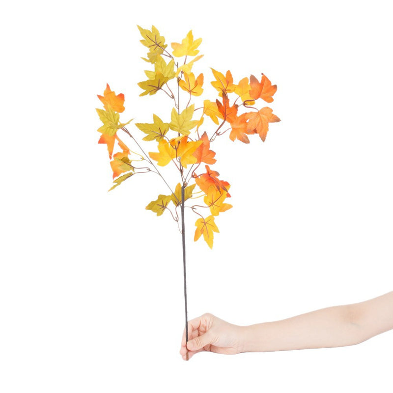 Artificial Maple Leaf Bush, 23" Height, Silk-Like Fabric, Perfect for Home, Office, and Event Decor