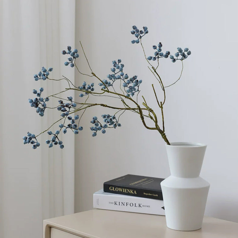 Artificial Berry Bush with 9 Blooms, Red Holly & Wild Berries, 28" Tall, Foam Material, for Home Decor, Weddings & Events