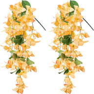 Premium 2 pcs Lifelike Silk Bougainvillea Hanging Vines - UV-Resistant Outdoor Artificial Flowers for Porch Decor Patio Balcony Accent