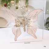 2 Pack Fabric Christmas Butterfly Decorations - DIY Holiday Scene Props