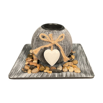 Bulk Wooden Ball-Shaped Candle Holder with Tray Centerpieces for Home Decor Wedding Party Events Wholesale