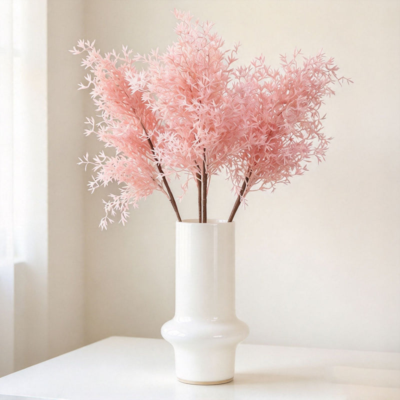 Artificial Frosted Misty Grass Bush, Plastic Faux Oncidium Filler Spray, 21 in, for Wedding, Home & Window Display