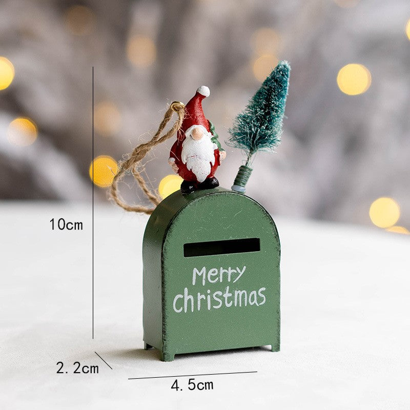 Santa Mailbox Pendant Ornament 10 Pcs Christmas Tree Hanging Decor Holiday Party
