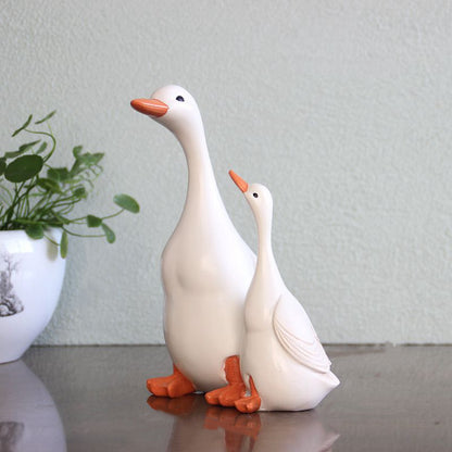 Mother & Baby Duck Garden Statues - Outdoor Micro Landscape Decor (3 Sizes Resin)