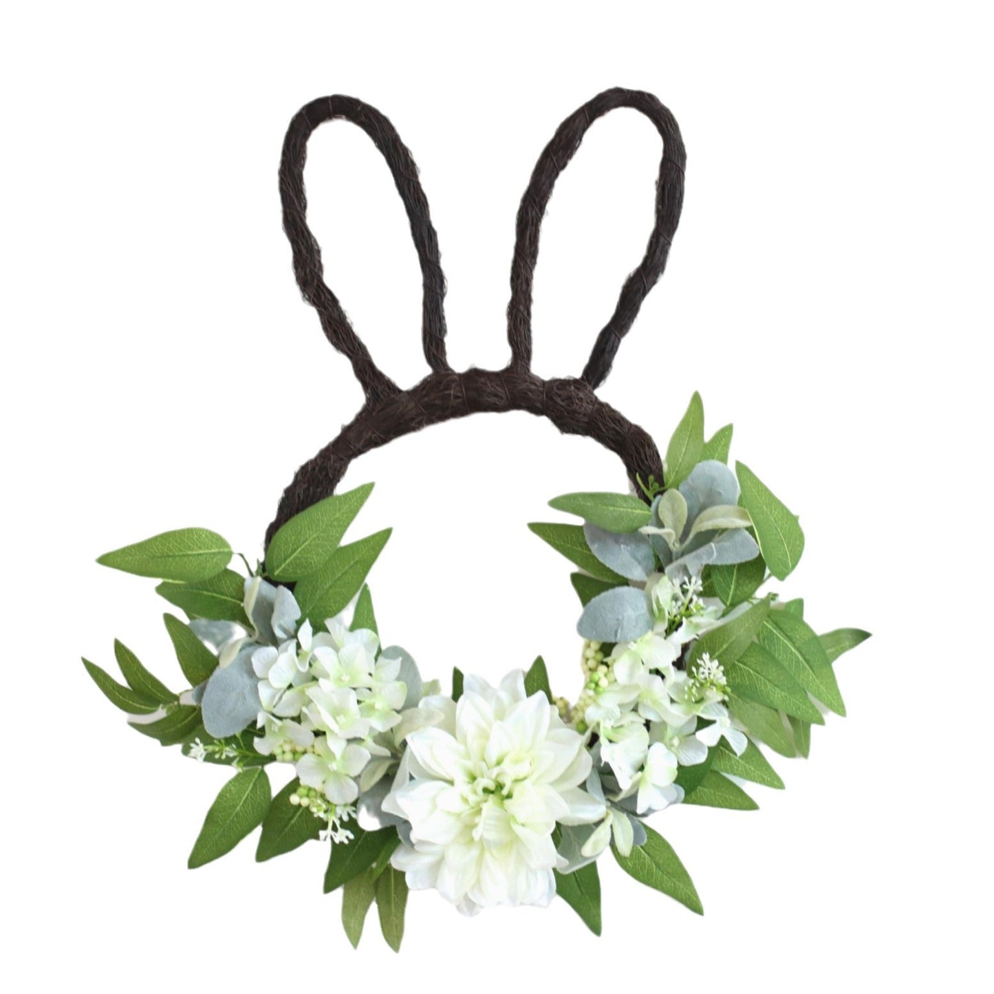 Premium Easter Bunny Ear Wreath - 24 Inch Spring Front Door Decor | Home Accent