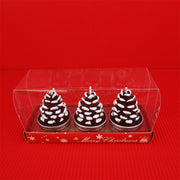 3 Pcs Christmas Candle Set with Santa Claus, Xmas Tree, Pine Cone in Gift Box for Holiday Home Decor