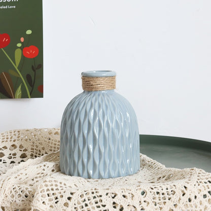 Bulk 2 Pcs Water Ripples Vase with Textured Rope Bottle for Home Party Table Decor Wholesale