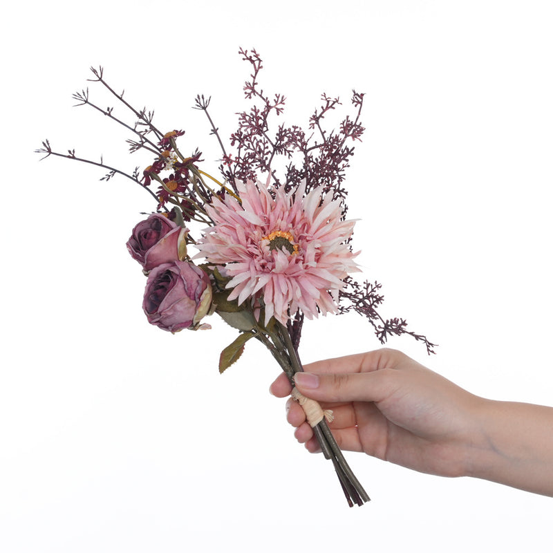 Artificial Peony Bouquet, 3-Bloom Silk-Like Flower Arrangement, 13" Tall, for Home Decor, Weddings & Events