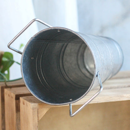 Bulk 1pc Galvanized Metal Flower Vase Rustic French Bucket Design for Home Decor Wedding Table Centerpieces Farmhouse Style Flower Holder Wholesale