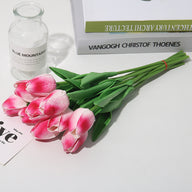 Bulk 20Pcs Silk Tulips  Artificial Flowers Bendable Stem for Mother's Day  Wedding Centerpiece Home Decor Wholesale