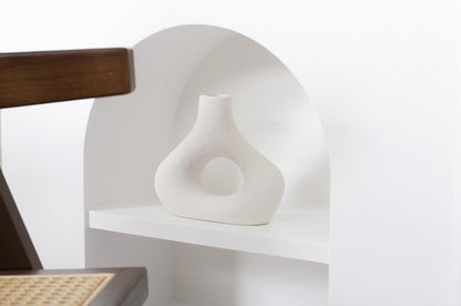 Bulk Nordic Donut Vase Handmade Ceramic Hollow Vases for Olive Branches & Table Centerpieces Minimalist Modern Home Decor for Wedding Shelf Office Console Entryway Sculptural Neutral Décor Wholesale